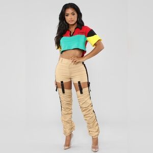 Just A Little Bit Cargo Pants - Khaki Fashion Nova Size Small